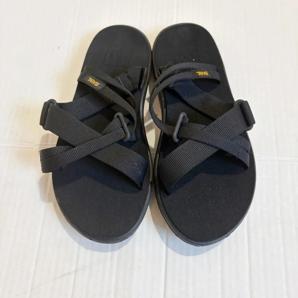 Teva Voya Slide Sandals Black Size 5 Size EU36 Strappy Sustainable Cushioned